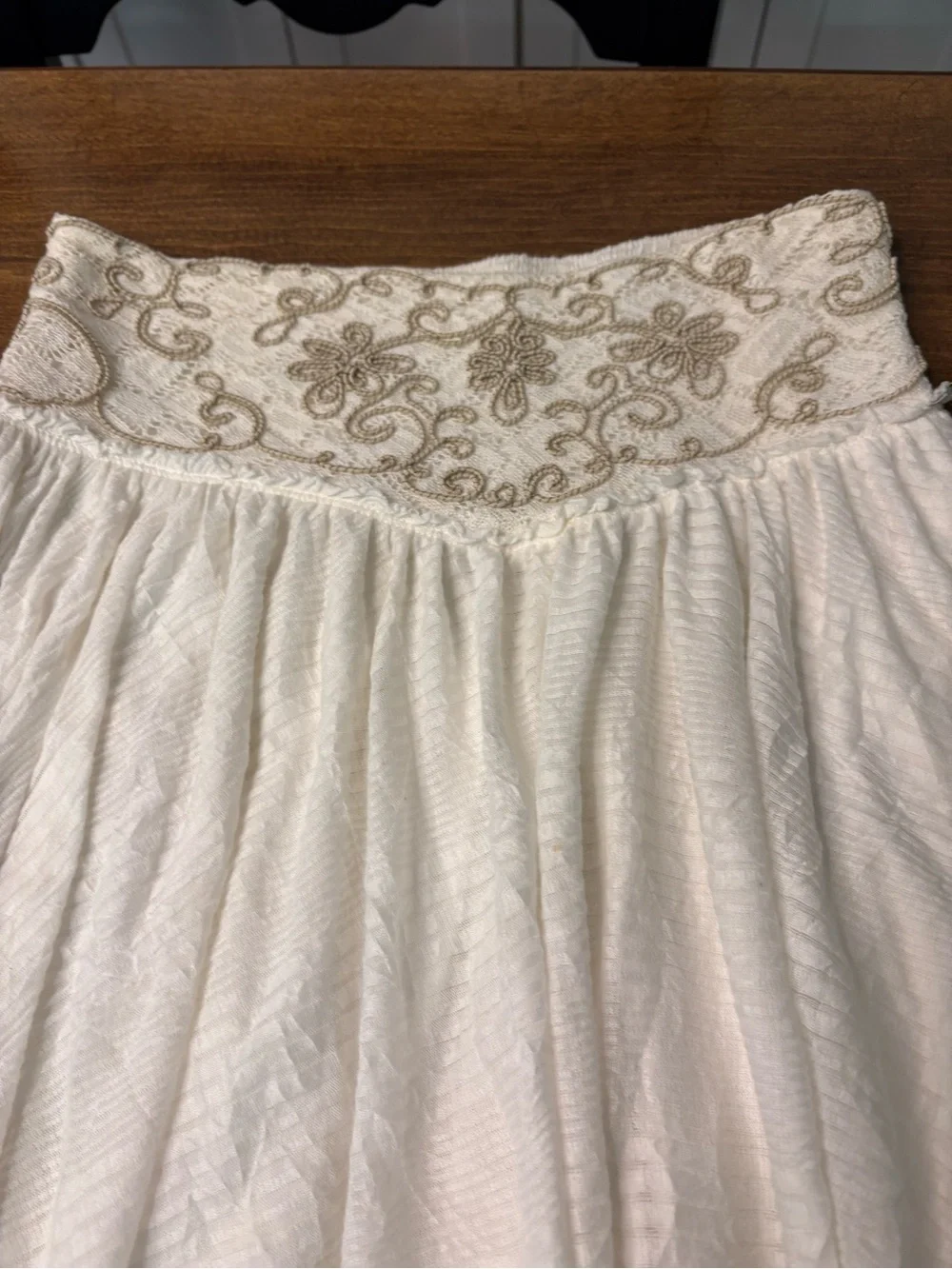 Free People White Bohemian Handkerchief-Hem Maxi Skirt/ Strapless dress